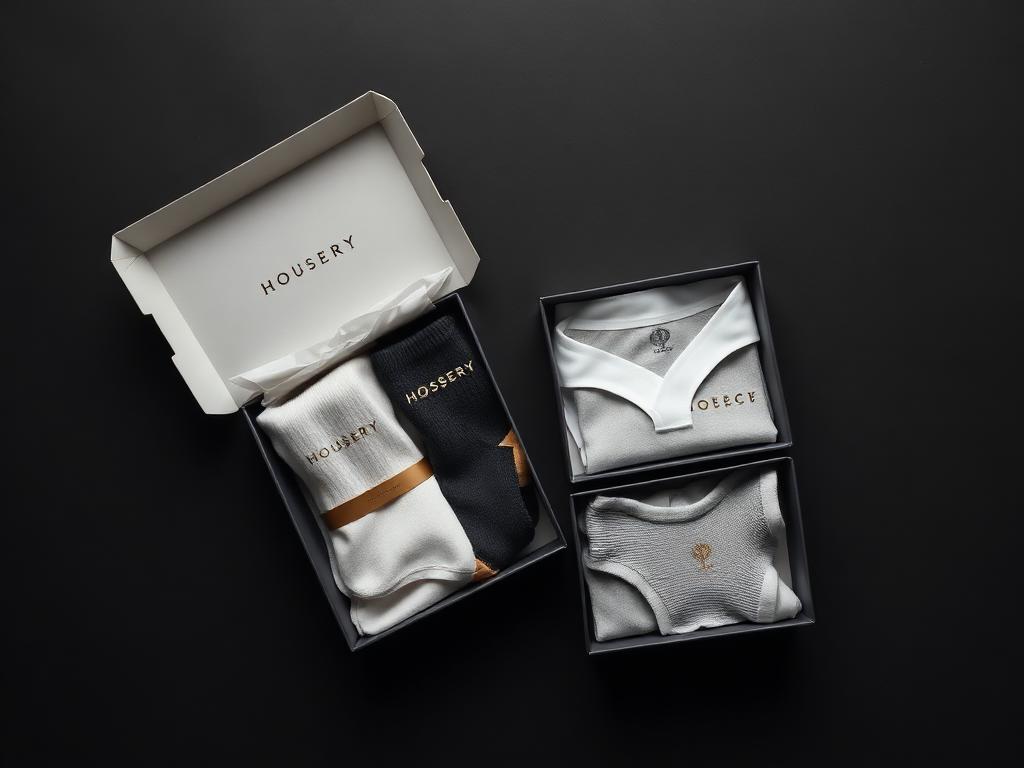 Hosiery and garment packaging boxes